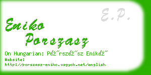 eniko porszasz business card